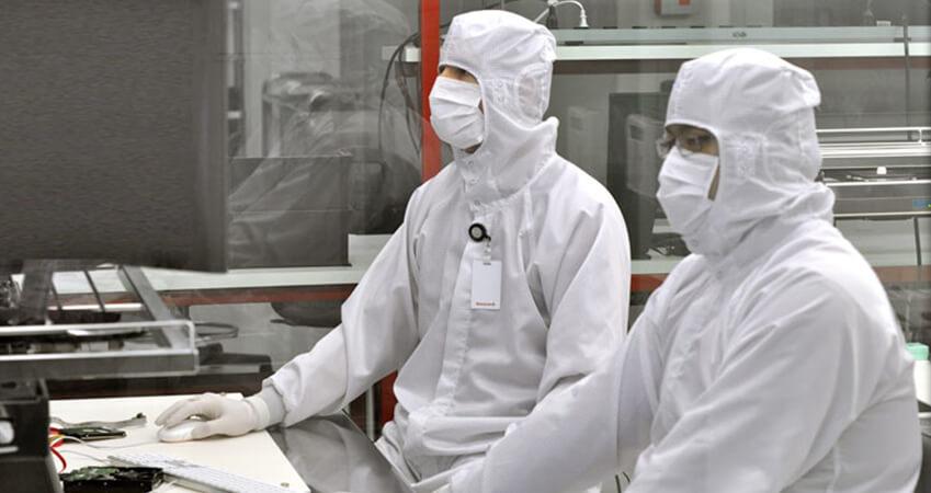 The Data Rescue Center Work Attire within the clean room.