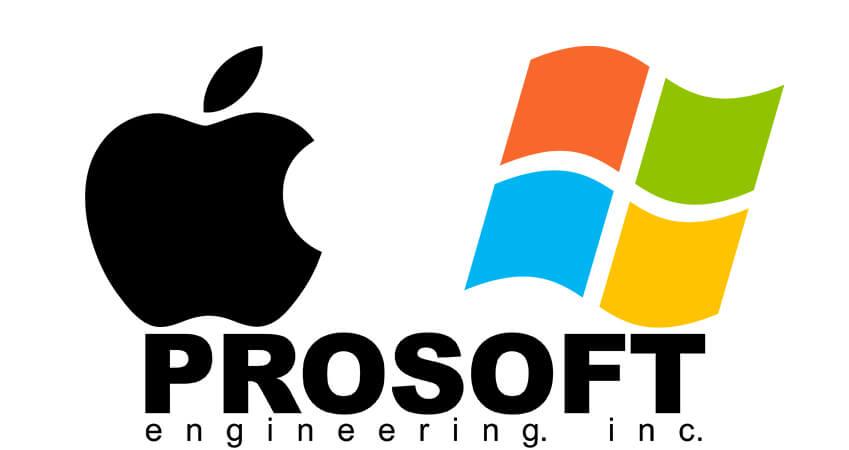 Company logos shown are Prosoft, Apple, and Windows.