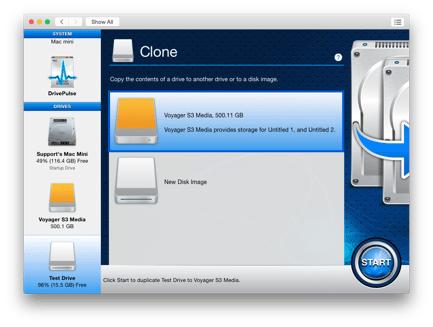 Click on the drive that you wish to clone to.