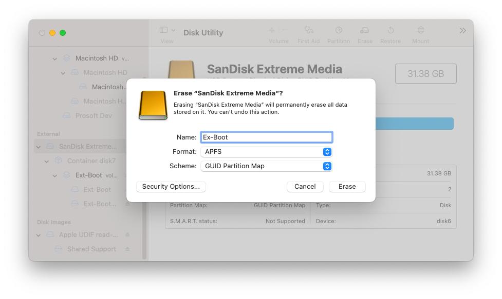 Disk Utility Erase