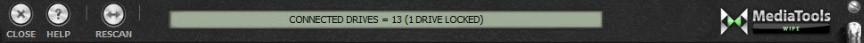 Once drive(s) are added they will show up in the top display (1 DRIVE LOCKED).